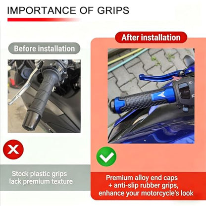 2026 Motorcycle Grips Hand Grips 7/8" Handlebar Grips Compatible with MT03 MT-03 2025 MT07 MT 07 MT09 SP MT 09 MT10 SP XSR 900 700 - color: Black