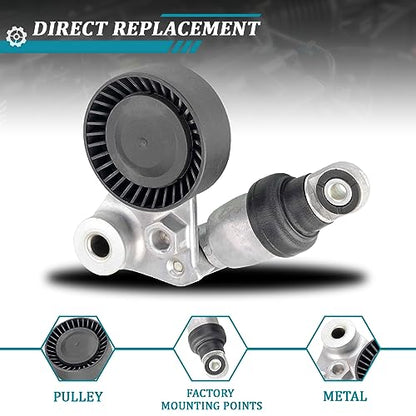 IRONTEK 252813C100 Belt Tensioner Pulley Assembly fit for Hyundai (2007-2008 Entourage/ 2007-2014 Santa Fe/ 2006-2010 Sonata), for Kia (2014-2015 Cadenza/ 2011-2012 Sedona) #419-004 25281-3C100 39104 - size: 252813C100