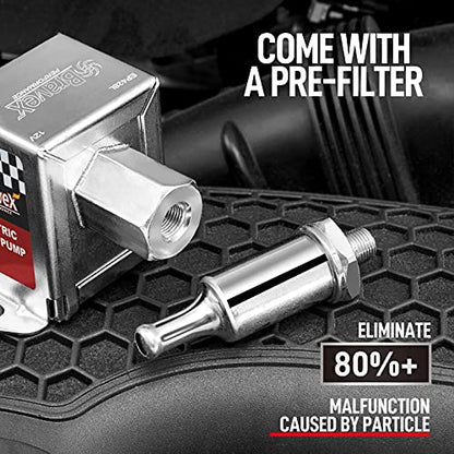 Bravex Inline Electric Fuel Pump Universal DC 12V Low Pressure 2.5-4 PSI Petrol Diesel (EP12S) - color: EP12S(2.5-4 PSI)