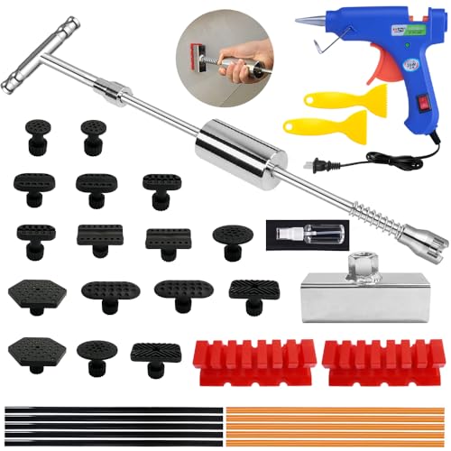 Manelord Dent Puller - Dent Remover with T bar Dent Puller and Upgraded Dent Puller Tabs for Car Dent Repair and Metal Surface Dent Removal