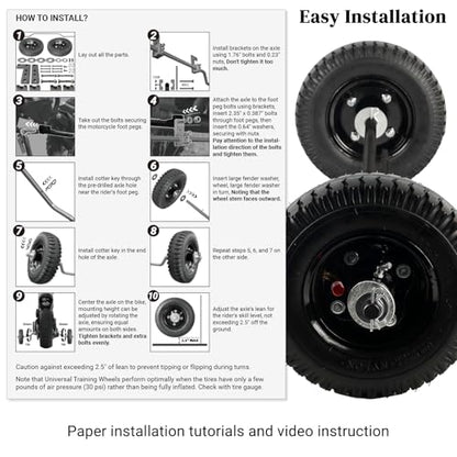 AR-PRO Dirt Bike Training Wheels, Compatible with PW50, CRF50, 50cc Bikes - color: Black & Black