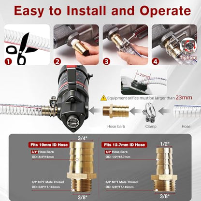 3.2GPM Oil Extractor Pump, DC 24V 100W Portable Electric Gear Oil Pump