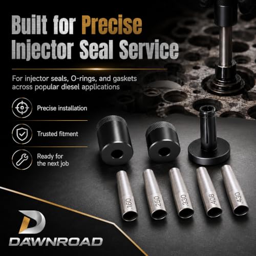34720 Fuel Injector Seal Installer Kit, 8-Piece PTFE Seal Sizing Tool Set
