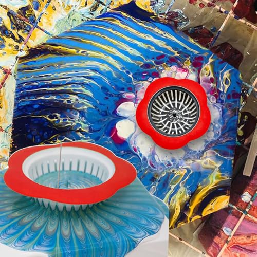 Paint Cup With Handle, Silicone Split Cup, Acrylic Pouring Strainers, Scrapers Kit for DIY Paint, Resin Molds, Epoxy Resin Art and Creating Unique Patterns Art Supplies