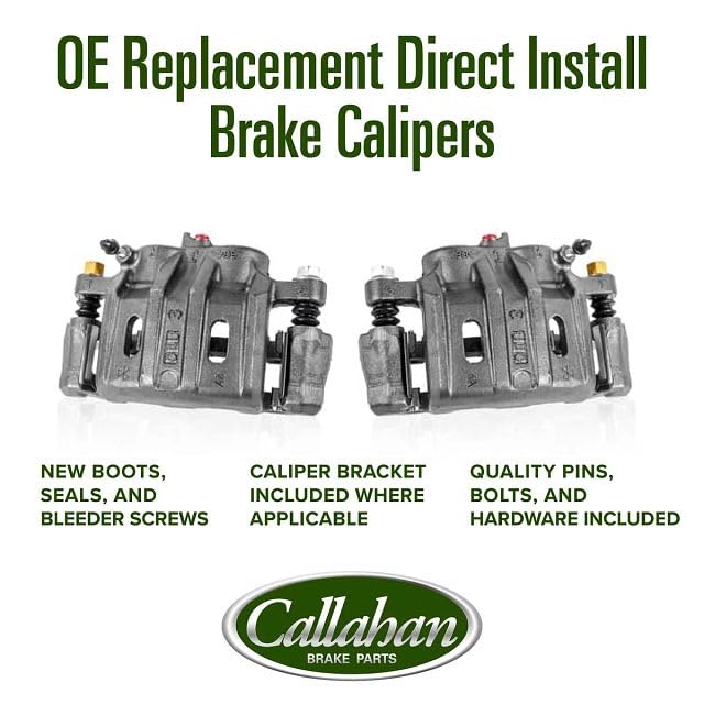 Callahan BRAKE PARTS Front Brake Kit For Ford Fusion Lincoln MKZ 2006 2007 2008 2009 2010 2011 2012 Drilled and Slotted Brake Rotors and Ceramic Brake Pads with Calipers - style: Stock Replacement