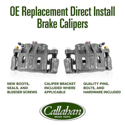 Callahan BRAKE PARTS Front Brake Kit For Ford Fusion Lincoln MKZ 2006 2007 2008 2009 2010 2011 2012 Drilled and Slotted Brake Rotors and Ceramic Brake Pads with Calipers - style: Stock Replacement