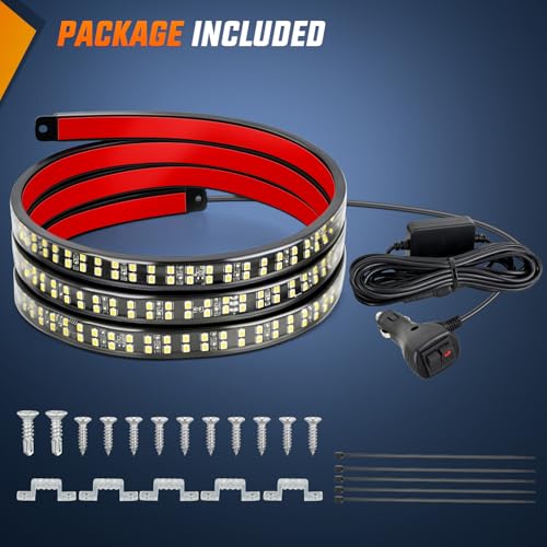 Nilight 60 Inch 360 LED Tailgate Strobe Light Strip White - color: 60" Tailgte Strobe White