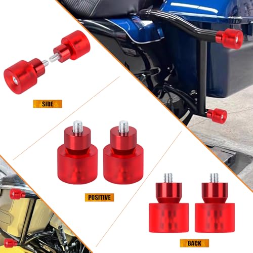 Crash Bar Wheel Screw Fit for Harley Touring and Softail - style: Red Wheel with Red Slider