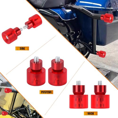 Crash Bar Wheel Screw Fit for Harley Touring and Softail - style: Red Wheel with Red Slider