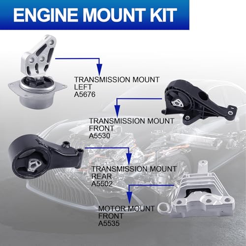 4PCS Engine Mount Set for 13-19 XTS, 10-16 Lacrosse, 10 Allure Auto - size: Cadillac XTS 2013-2019