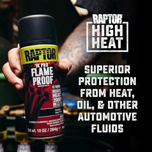 RAPTOR Flameproof Automotive Body Paint, Professional Grade, Flat Black - color: Flat Black