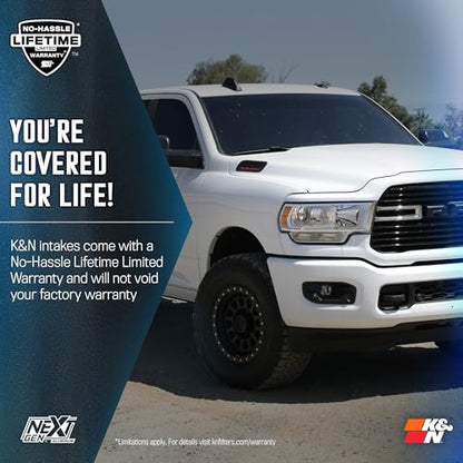K&N NextGen Aluminum Cold Air Intake System: High-Flow Cotton Filter: Compatible with 2019-2026 DODGE/RAM 1500; 70-1578 - style: NextGen Metal Intake
