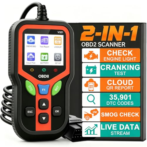 OBD2 Scanner, Check Engine Light Code Reader with Battery Test