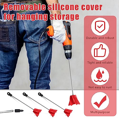 Loosh 6 Pcs 11" Paint Stirrer for Drill, Paint Mixer Attachment, Red - color: Red, size: 11"