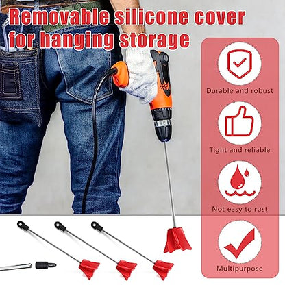 Loosh 6 Pcs 11" Paint Stirrer for Drill, Paint Mixer Attachment, Red - color: Red, size: 11"