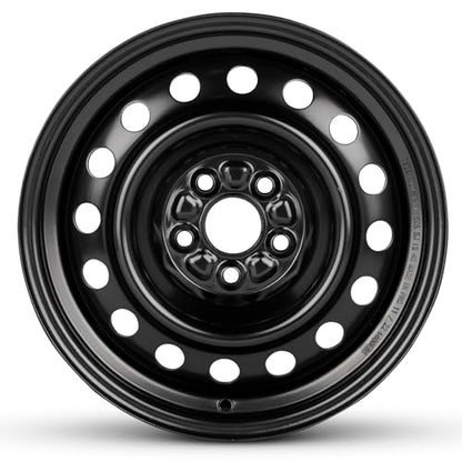 15x6 in Steel Wheel Rim 5 Lug 100mm 40mm Offset 54.1mm CB| Powder-Coated Black finish Fits 2003-2008 Toyota Corolla | New OEM Replacement | 4261102471 - size: 15x6 inch - Black