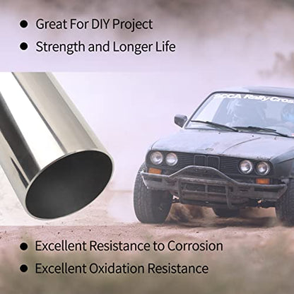 2.25 Inch Straight DIY Custom Mandrel Exhaust Pipe Tube Pipe, 30 Inch Length, 2.25'' OD Mandrel Straight Pipe, T304 Stainless Steel, Universal Fitment - 2PCS - size: 2.25''OD-Straight-30''-2PCS