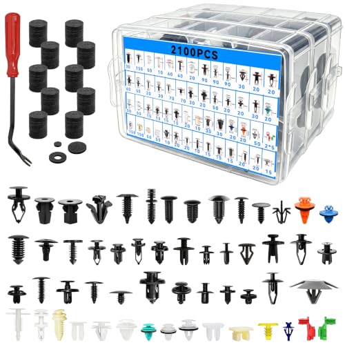 2401 PCS Car Retainer Clips 54Sizes Car Panel Trim Clips Kits Nylon Auto Push Pin Rivets Set for Ford GM Toyota Honda Chrysler BMW Benz Nissan Subaru Mazda Chevy GMC - size: 2401 Pcs