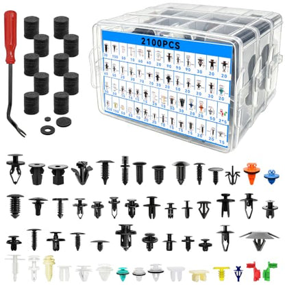 2401 PCS Car Retainer Clips 54Sizes Car Panel Trim Clips Kits Nylon Auto Push Pin Rivets Set for Ford GM Toyota Honda Chrysler BMW Benz Nissan Subaru Mazda Chevy GMC - size: 2401 Pcs