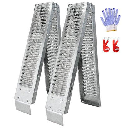 Temushom 83" Folding Truck Ramps, 1000 Lbs Capacity, 2 Pcs - size: Silver-83'' L-Usable Height: under 30''