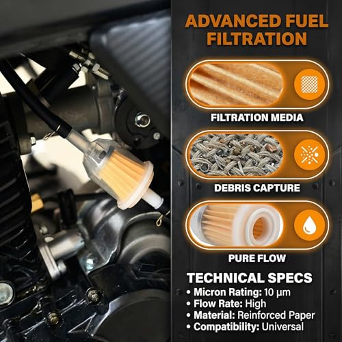 Fuel Filter 1/4", 5/16" Inner Diameter fits John Deere Compact Utility 1023E 1025R 1026R