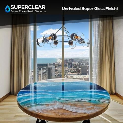 Superclear Table Top Epoxy Resin 1 Gallon Cup Kit, Crystal Clear 1:1 Coat - size: 1 Gallon Cup Kit
