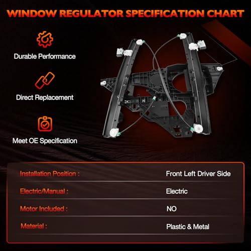 749-542 Front Left Driver Side Window Regulator with Panel Without Motor - size: 749-542