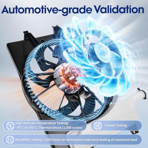Engine Cooling Radiator Fan Assembly Fit for Hyundai Elantra 2017-2020, Elantra GT 2018-2020, Kia Forte 2019-2022, Reference Number 623820, 620-984, 25380F2000, 25380M6000, HY3115156 - size: 623820, HY3115156