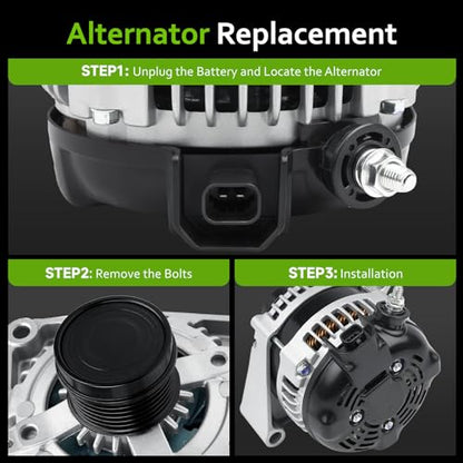New Alternator Compatible with 2014-2019 Chevy Silverado 1500 2500 3500 Suburban, 2014-2019 GMC Sierra 1500 2500 3500, Chevrolet Tahoe 2015-2019, 2015-2019 Yukon 4.3 5.3 6.0 6.2 6.6L 22747896 22747894