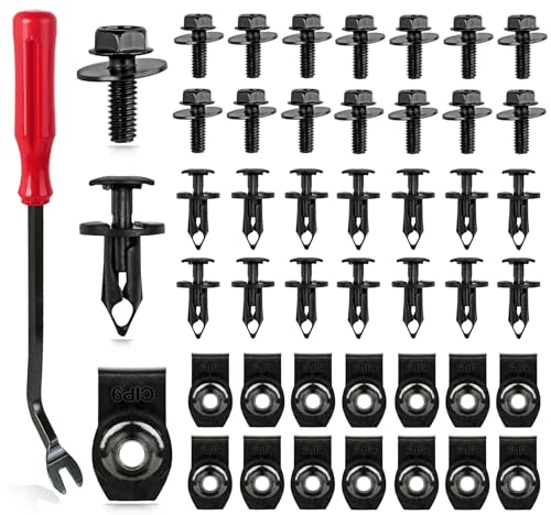 Xislet 45PCS Universal Engine Under Cover Splash Shield Guard Body Bolts - size: 45PCS
