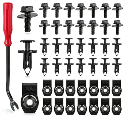 Xislet 45PCS Universal Engine Under Cover Splash Shield Guard Body Bolts - size: 45PCS
