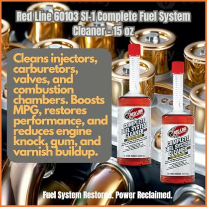 SI-1 Complete Fuel System Cleaner – 15 oz Fuel Additive for Gasoline Engines – Cleans Fuel Injectors, Combustion Chambers, Valves, and Intake Systems