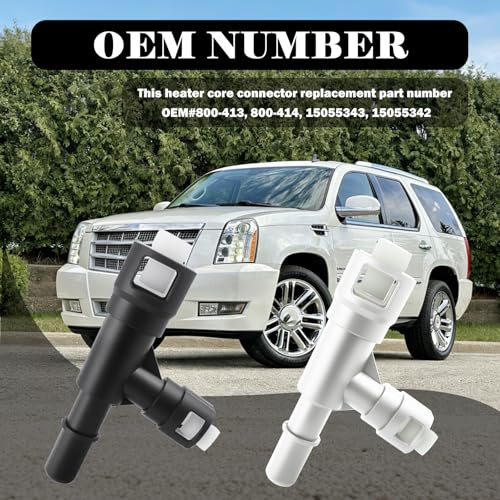 2PCS Car Heater Hose Connector Replacement OEM#15055343,T-Shape Heater Core Connector Compatible with Cadillac Chevrolet GMC,Waterproof Heaters Hose Fitting Car Accessories