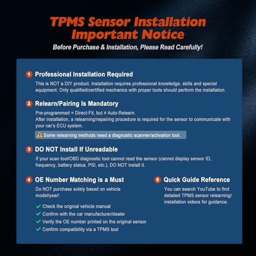 TPMS Sensor 315Mhz 4 PCS Tire Pressure Sensors Compatible with Ford 2005-2011 Escape Edge Expedition Explorer Flex Focus F-150 Fusion MKS MKT MKX MKZ Mazda Mercury Replace Part 6F2Z1A189A 7L1Z1A189A