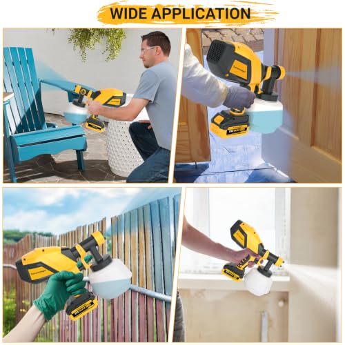 Cordless Paint Sprayer, 1200ML Electric Spray Gun with Dual 4.0Ah Batteries