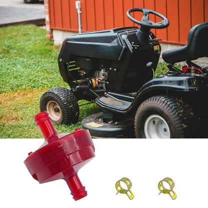 Strongthium 298090s 1/4" ID Inline Gas Fuel Filter 298090 with Fuel Clamps - size: red 2pcs