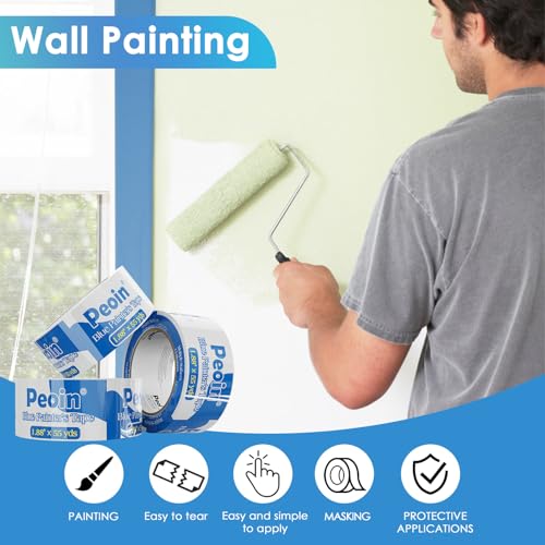 24 Roll Blue Painters Tape 2 Inch Wide Bulk Masking Paint Tape 1.88inx55yds - size: 1.88 Inch X 24 Rolls