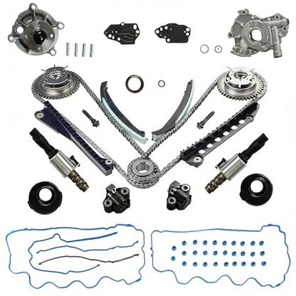 5.4 3V Timing Chain Kit w/Water & Oil Pump VVT & Solenoid for Ford 04-14