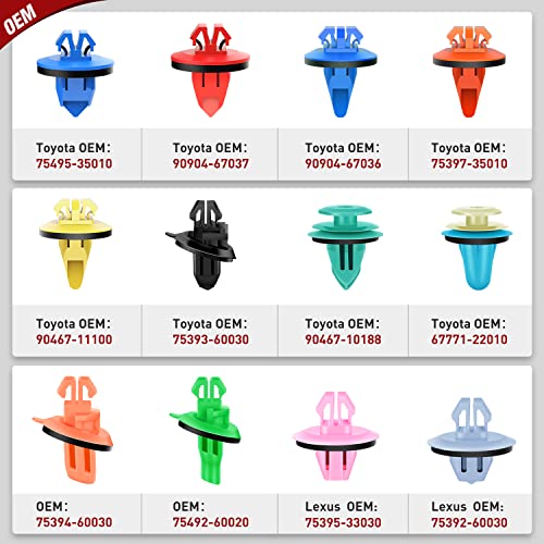 Nilight 420Pcs Fender Flare Clips & Fastener Remover for Toyota Lexus - color: 420Pcs Clips +Remover