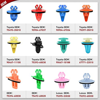 Nilight 420Pcs Fender Flare Clips & Fastener Remover for Toyota Lexus - color: 420Pcs Clips +Remover