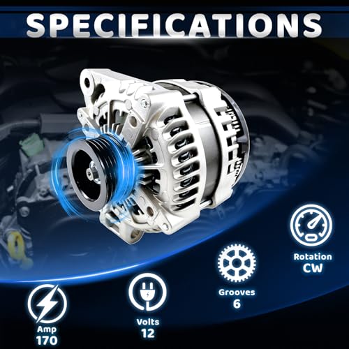 WorldCraft 12V 170A IP67 Waterproof Alternator for Fit Buick Enclave XTS - size: 104210-6010