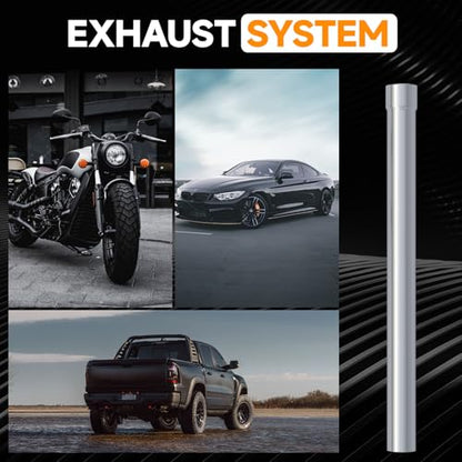 A-KARCK Straight Exhaust Pipe 2.25" OD, Stainless Steel 40" Long Mandrel Exhaust Tube - size: 2.25", style: 40 INCH