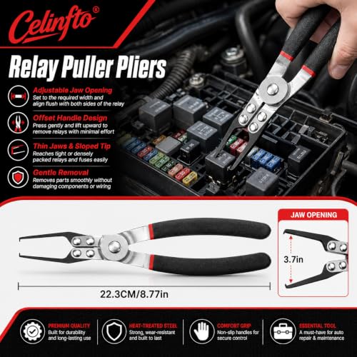 Electrical Disconnect Pliers Kit, 8Pcs Auto Kit: Connector/Hose/Plug Pliers, Pin Remover, Separator, Spring Clamp, U-Clip Pry Bar & Hose Removers for Car & Home Repairs. Great Gift & DIYers w/Case