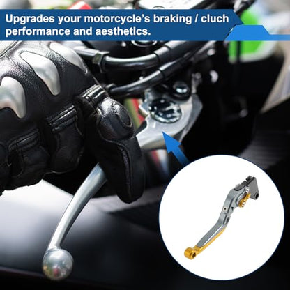 Brake Clutch Levers for Yamaha YZF-R7 21-25 6 Position Adjustable - color: Titanium Handle Gold Tone End