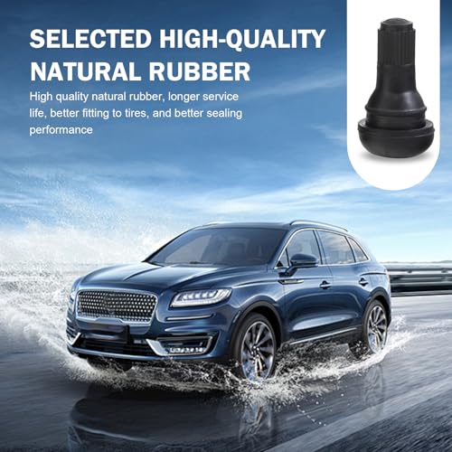 Qurbun 5 PCS TR412 Tire Valve Stems, Rubber Snap-in Short Tubeless Tire Valve Stem, Air-Tight Seal Valve Stem Replacement Kit, Fit for 0.453 inch Rim Holes on Standard Vehicle Tires (Black) - size: 5 PCS # TR412