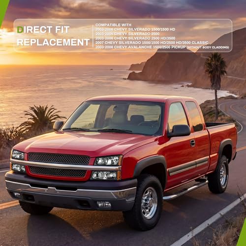 AUTOSAVER88 Headlight Assembly Compatible with Chevy Silverado 2003-2006 - color: OE - Black Housing/Amber/Clear