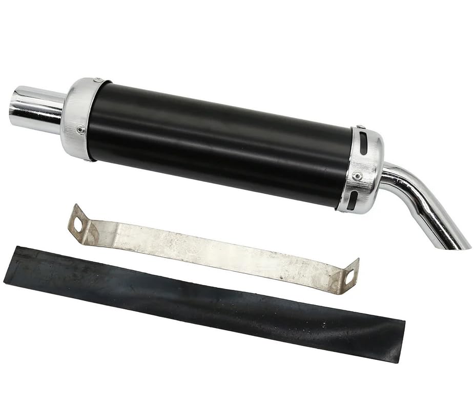 BADASS SHARKS 28mm Motorcycle Exhaust Muffler for 2 Stroke Dirt Bike Black - color: Jet Black