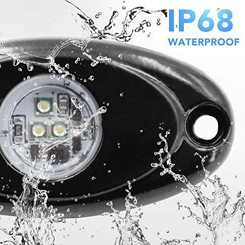 YONEDA White Rock Lights for Trucks, 8 Pods, IP68 Waterproof - color: White, size: 8 Pods