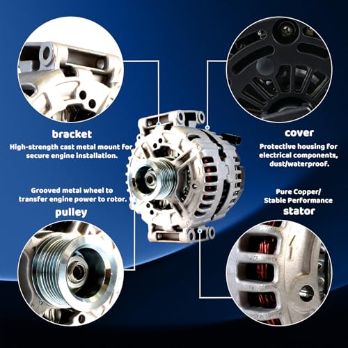 WorldCraft 12V 180A High Output Alternator for Mercedes E350 ML350 R350 SLK350 - size: 0-121-715-006