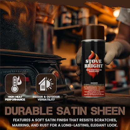 Stove Bright High Temp Spray Paint, Metallic Brown, 12 Oz, 1200°F